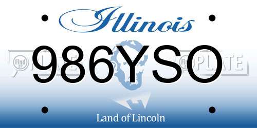 986YSO Illinois License Plate