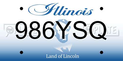 986YSQ Illinois License Plate
