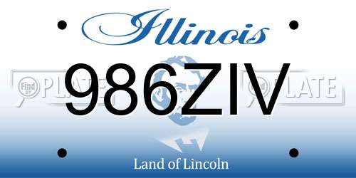 986ZIV Illinois License Plate