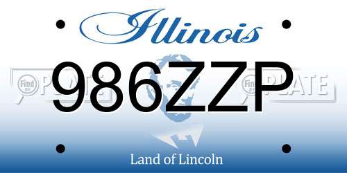 986ZZP Illinois License Plate