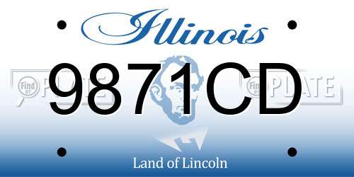 9871CD Illinois License Plate