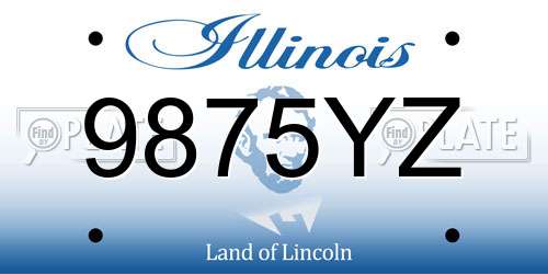 9875YZ Illinois License Plate