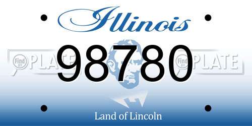 98780 Illinois License Plate