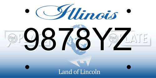 9878YZ Illinois License Plate