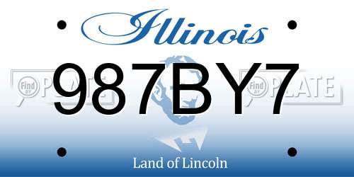 987BY7 Illinois License Plate