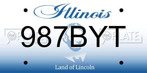987BYT Illinois License Plate