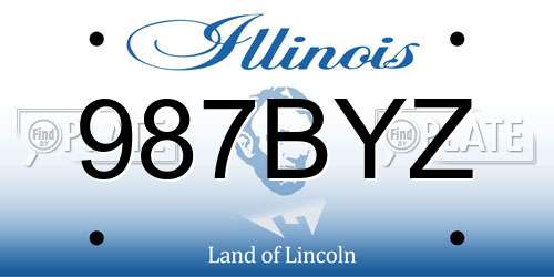 987BYZ Illinois License Plate
