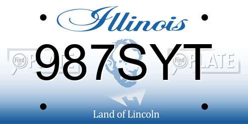 987SYT Illinois License Plate