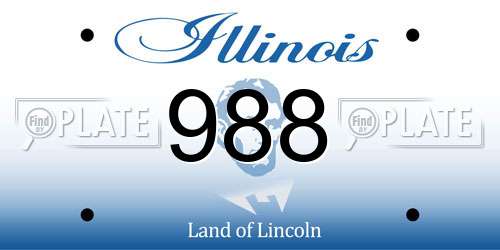 988 Illinois License Plate