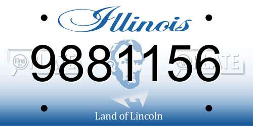 9881156 Illinois License Plate