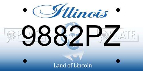 9882PZ Illinois License Plate