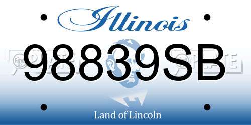 98839SB Illinois License Plate