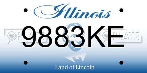 9883KE Illinois License Plate