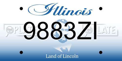 9883ZI Illinois License Plate
