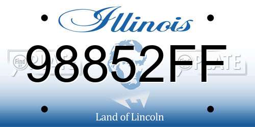 98852FF Illinois License Plate