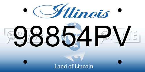 98854PV Illinois License Plate