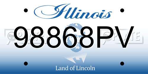 98868PV Illinois License Plate