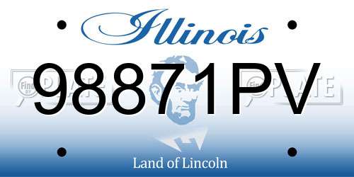 98871PV Illinois License Plate