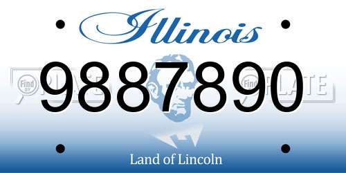 9887890 Illinois License Plate