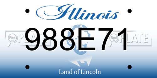 988E71 Illinois License Plate