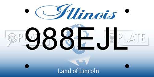 988EJL Illinois License Plate