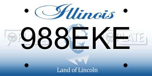 988EKE Illinois License Plate