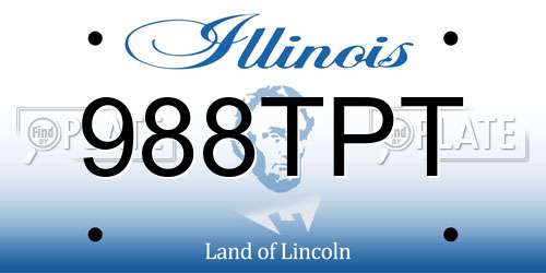 988TPT Illinois License Plate