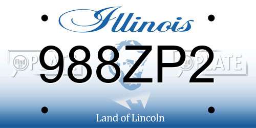988ZP2 Illinois License Plate