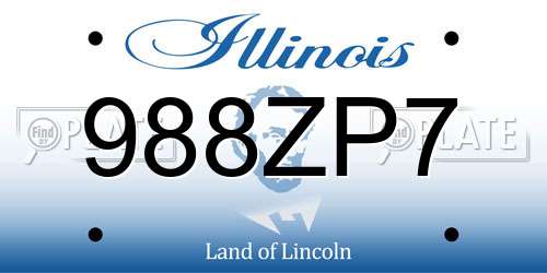 988ZP7 Illinois License Plate