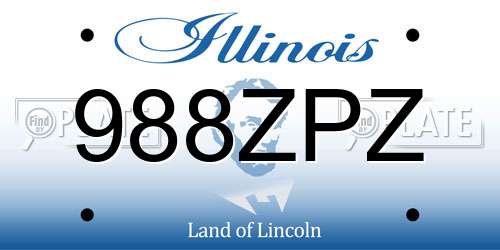 988ZPZ Illinois License Plate