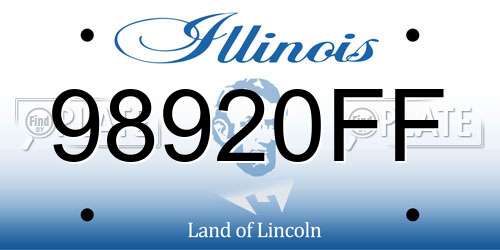 98920FF Illinois License Plate
