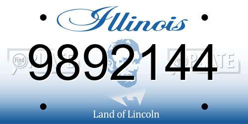 9892144 Illinois License Plate