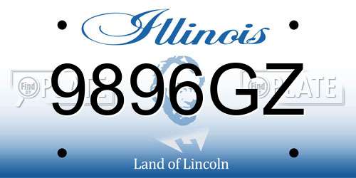 9896GZ Illinois License Plate