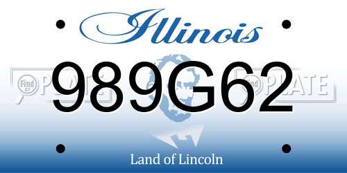 989G62 Illinois License Plate
