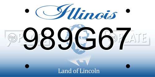 989G67 Illinois License Plate