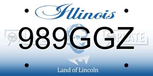 989GGZ Illinois License Plate