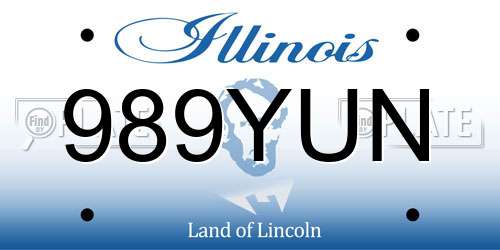 989YUN Illinois License Plate
