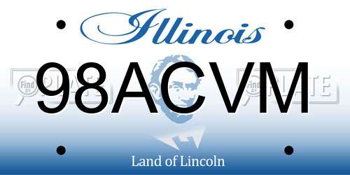 98ACVM Illinois License Plate