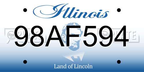 98AF594 Illinois License Plate
