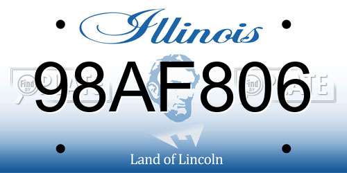 98AF806 Illinois License Plate