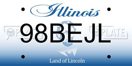 98BEJL Illinois License Plate