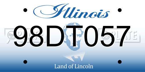 98DT057 Illinois License Plate