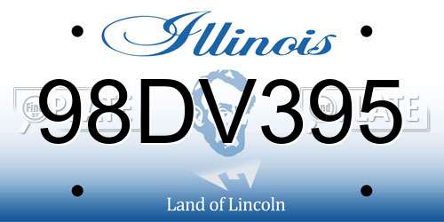98DV395 Illinois License Plate