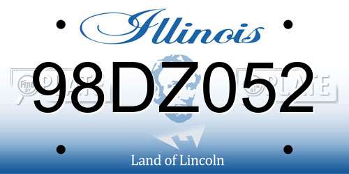 98DZ052 Illinois License Plate