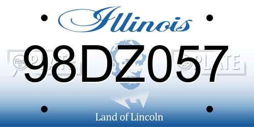 98DZ057 Illinois License Plate