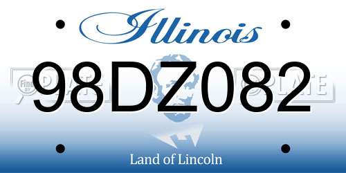 98DZ082 Illinois License Plate