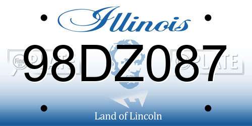 98DZ087 Illinois License Plate