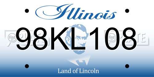 98KL108 Illinois License Plate
