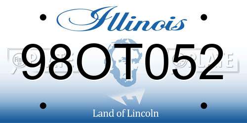 98OT052 Illinois License Plate