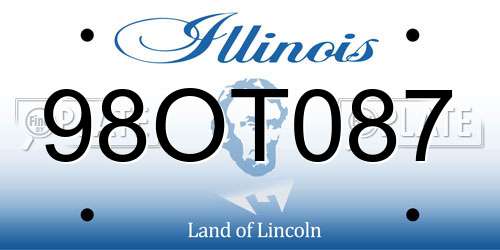 98OT087 Illinois License Plate